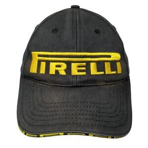 Pirelli Strapback Hat Black One Size Embroidered Adjustable Vent Holes